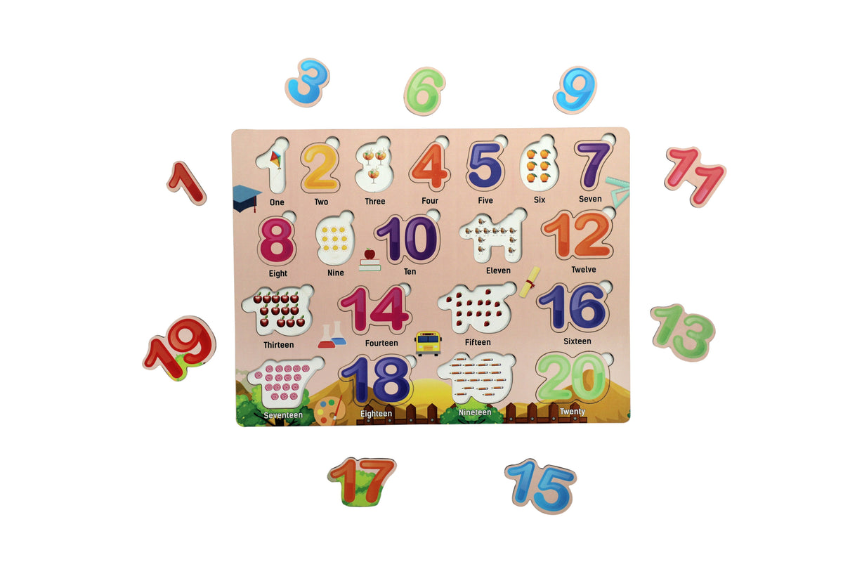 Wooden Numbers 1–20 Puzzle for Kids | Early Math Learning Educational ...