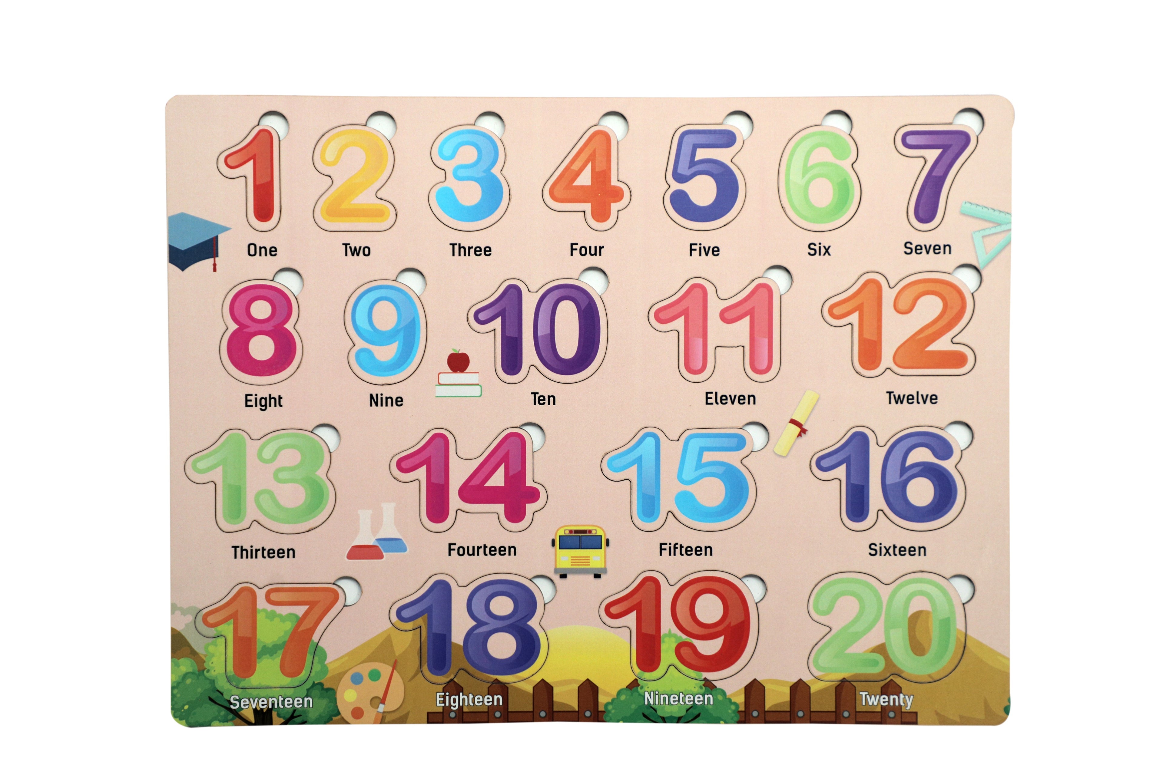 Wooden Numbers 1–20 Puzzle for Kids | Early Math Learning Educational Toy
