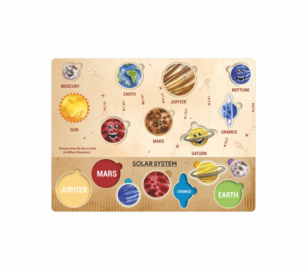 Wooden Solar System Puzzle for Kids | Space Learning Educational Toy