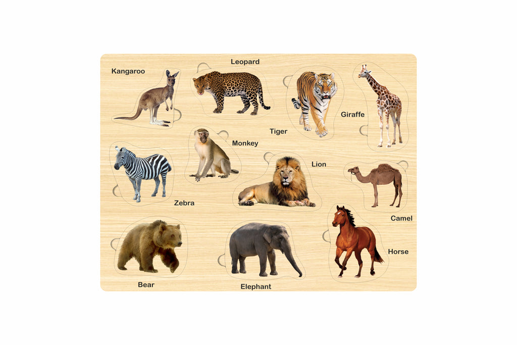 Wooden Animal Shape Matching Puzzle Games with Board Games