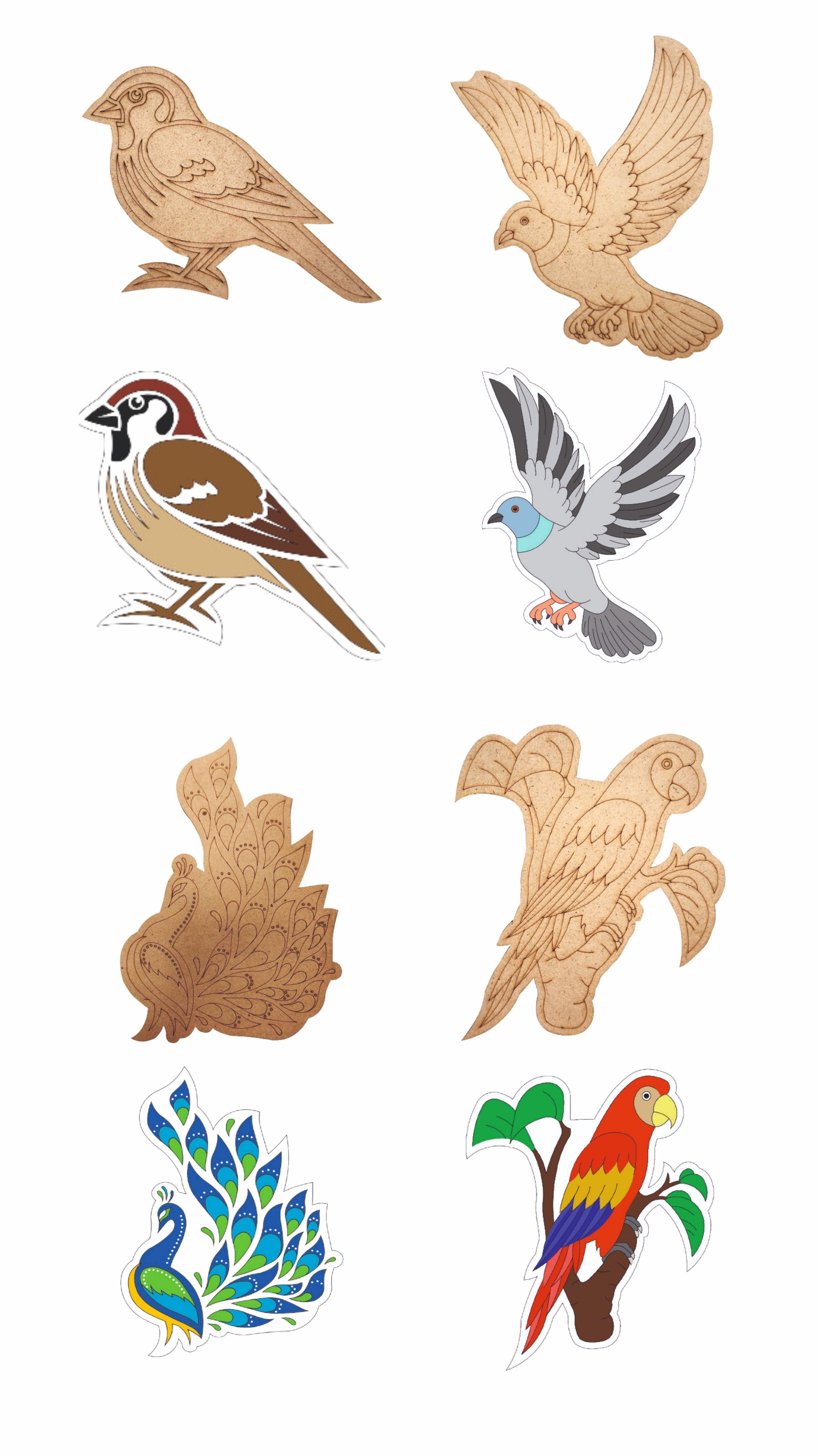 Wooden Birds DIY Painting Kit | Creative Art & Craft for Kids & Adults