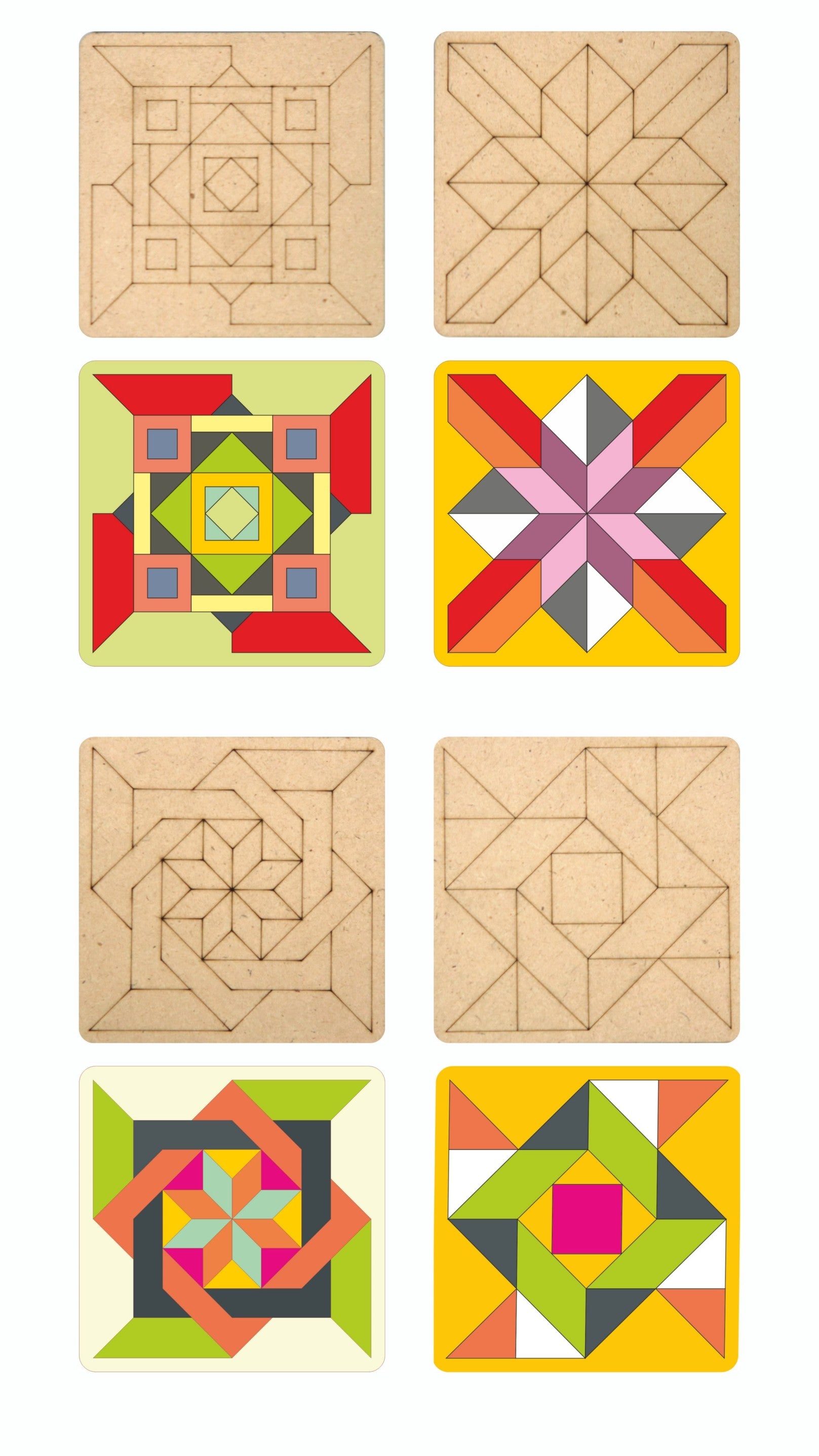 Wooden Square Tea Coaster DIY Painting Kit | Creative Craft for Kids & Adults
