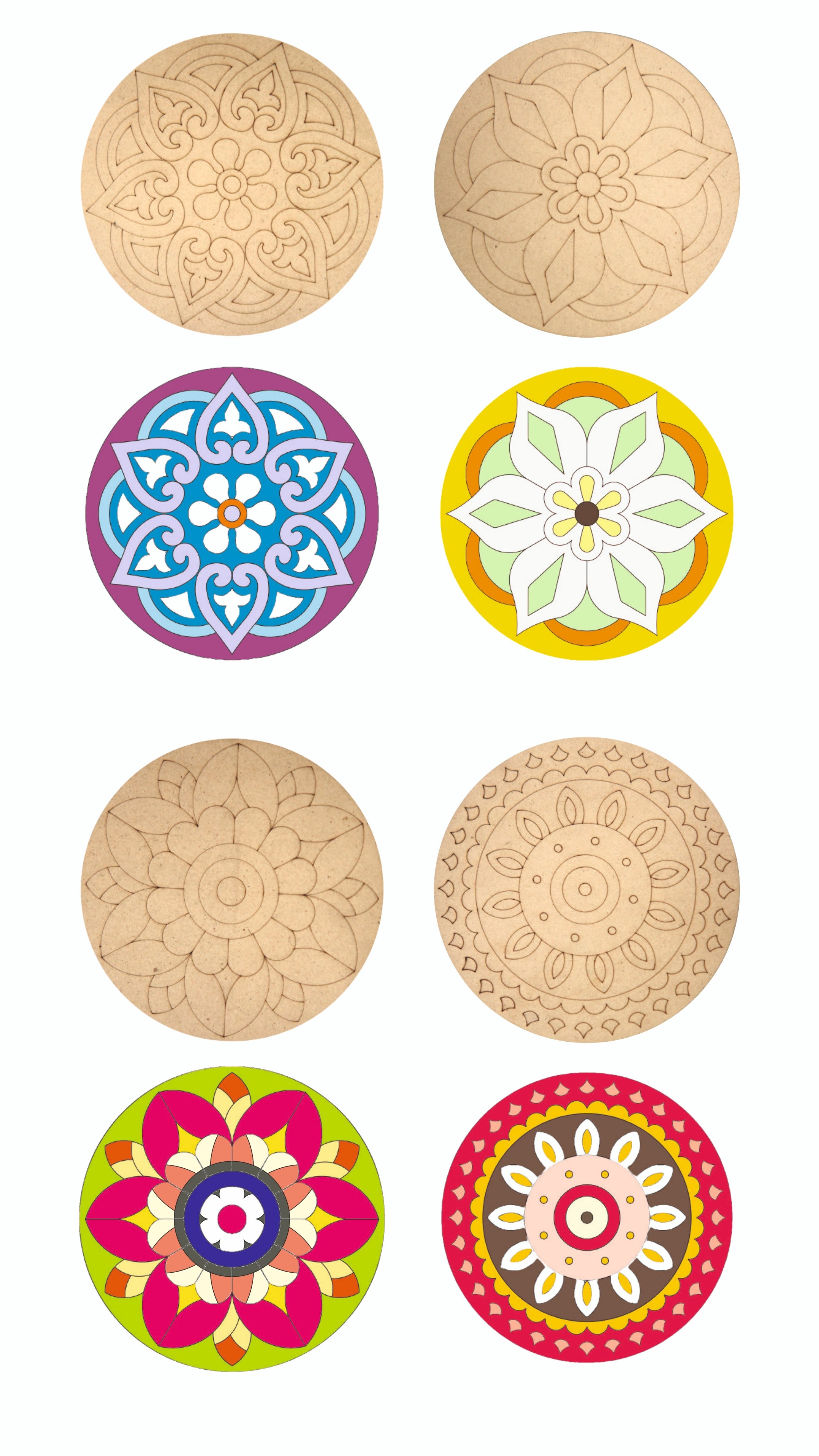 Wooden Mandala DIY Painting Kit | Creative Art & Craft for Kids & Adults