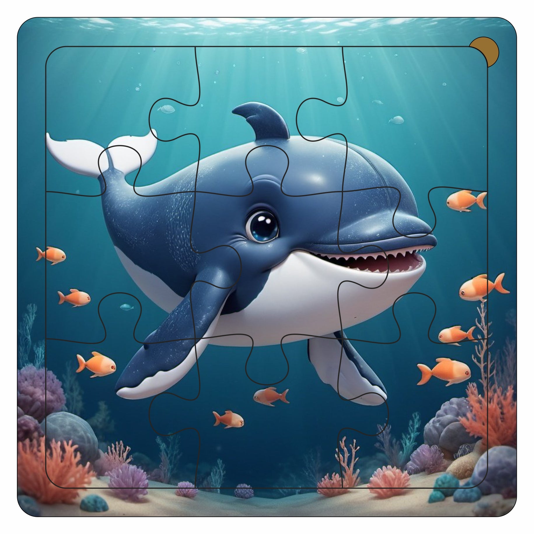 Wooden 6 Pieces Sea Animals Puzzle Set for Kids | Educational Learning Toy