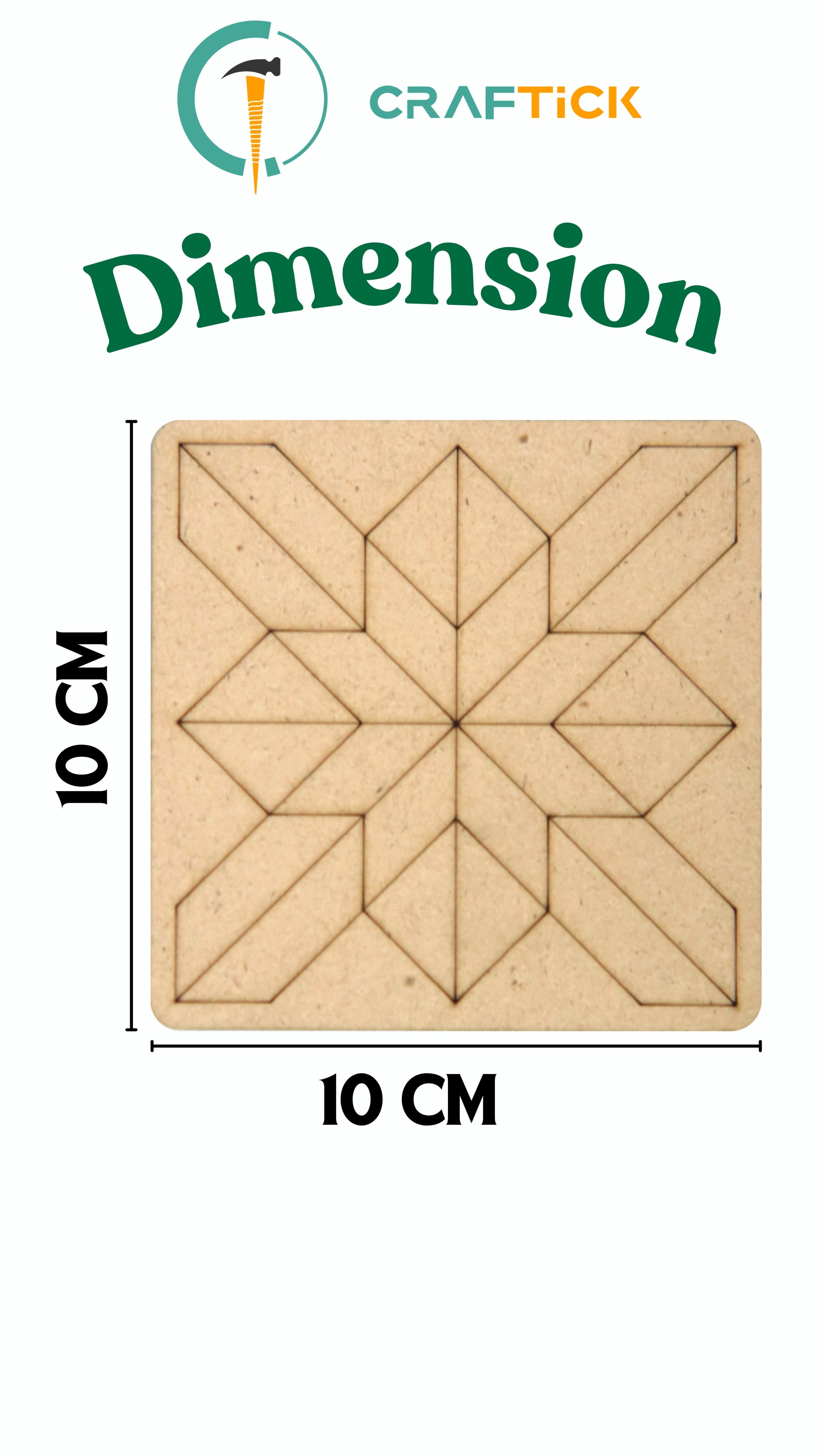 Wooden Square Tea Coaster DIY Painting Kit | Creative Craft for Kids & Adults