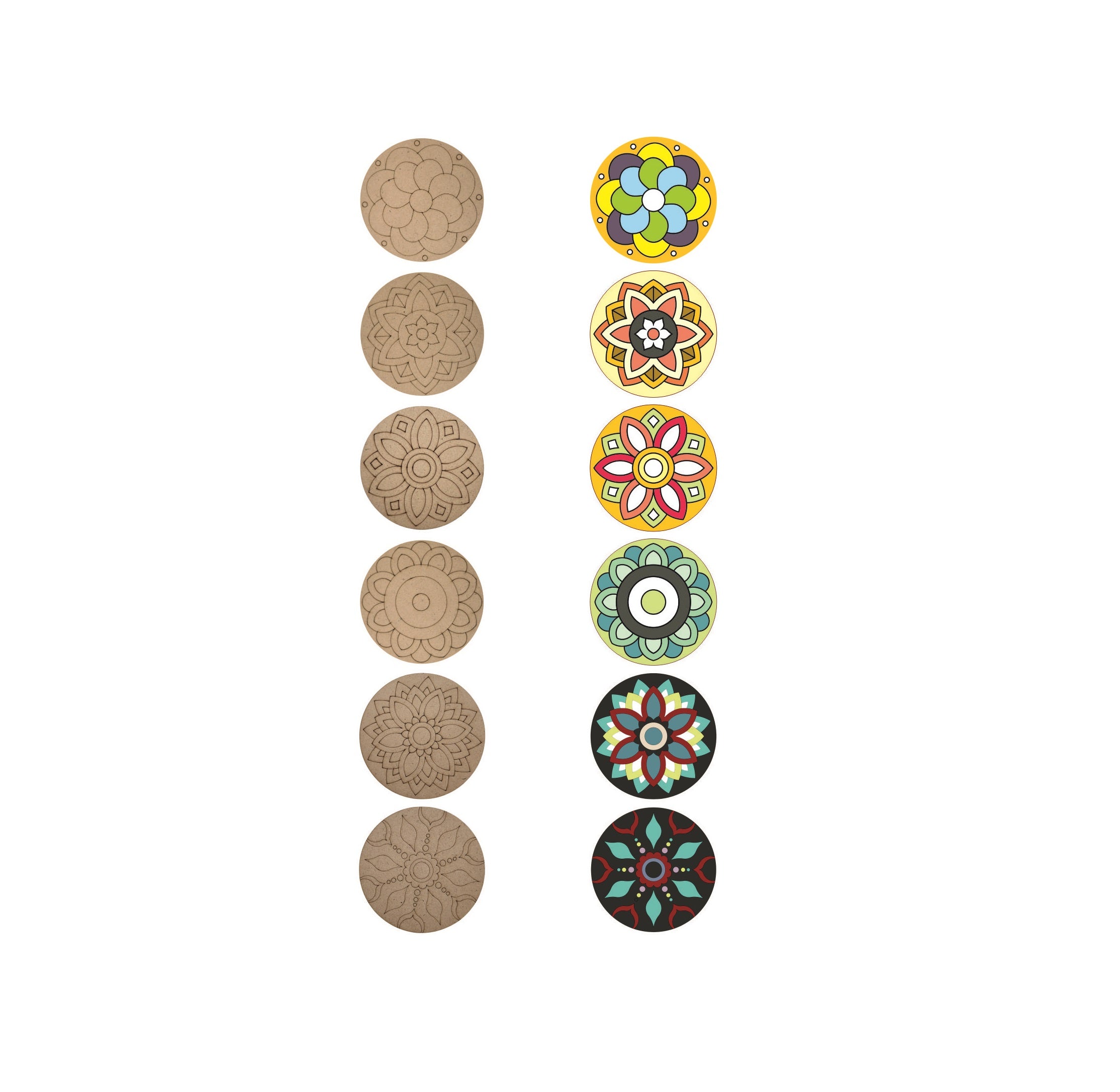 Wooden Round Tea Coaster DIY Painting Kit | Creative Craft for Kids & Adults