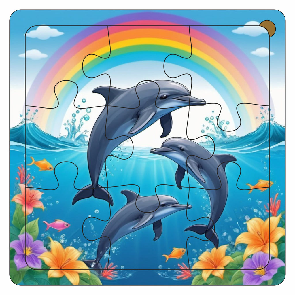 Wooden 6 Pieces Sea Animals Puzzle Set for Kids | Educational Learning Toy