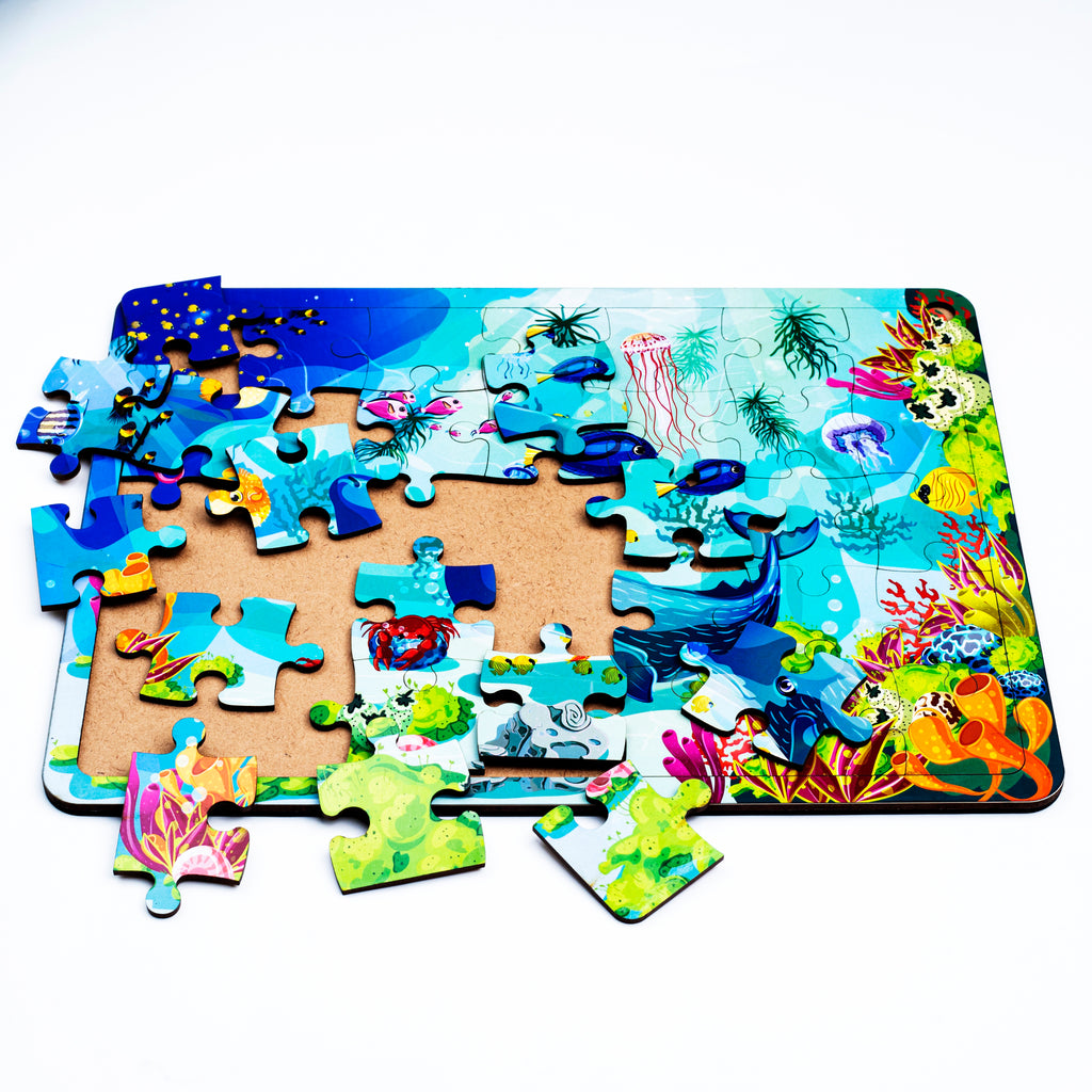 Wooden Multicolor Aquarium Jigsaw Puzzle for Kids | Educational Learning Toy