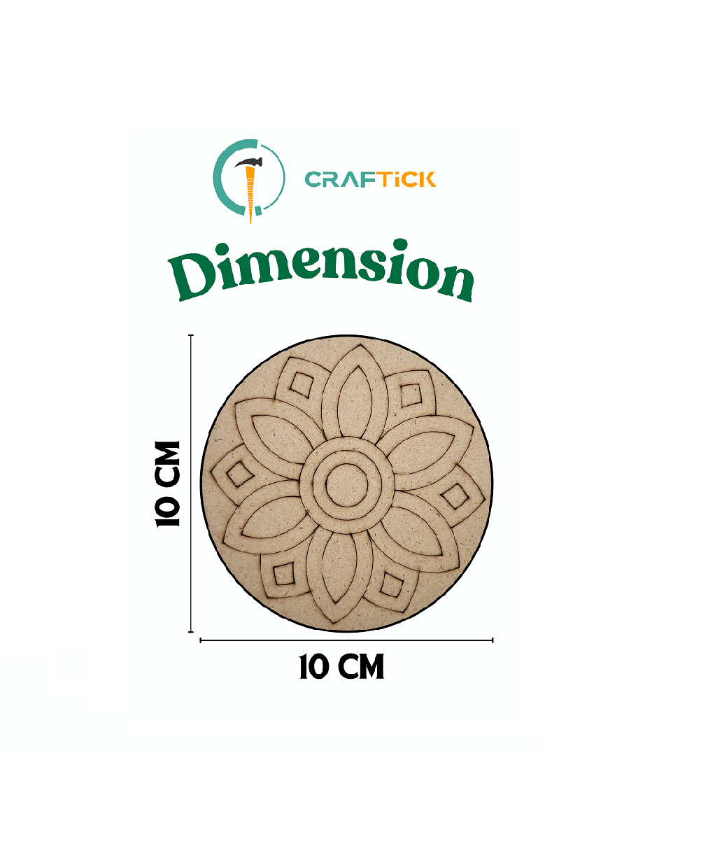 Wooden Round Tea Coaster DIY Painting Kit | Creative Craft for Kids & Adults