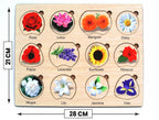 Wooden Flowers Shape Matching Puzzle Board for Kids | Educational Learning Toy