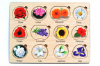 Wooden Flowers Shape Matching Puzzle Board for Kids | Educational Learning Toy