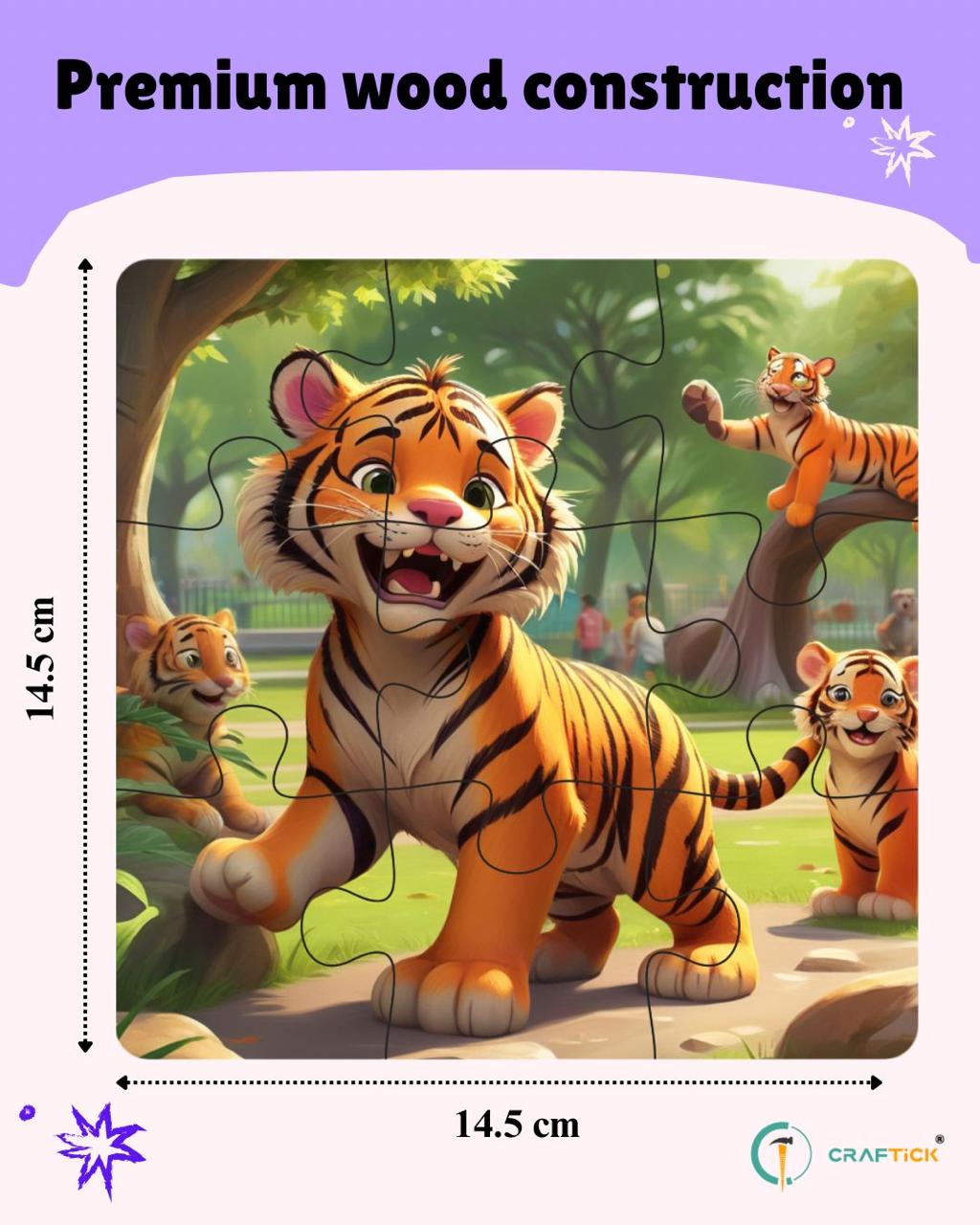 Wooden 6 Pieces Animals Puzzle Set for Kids | Educational Learning Toy