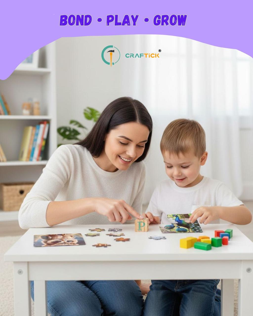 Wooden 6 Pieces Birds Puzzle Set for Kids | Educational Learning Toy