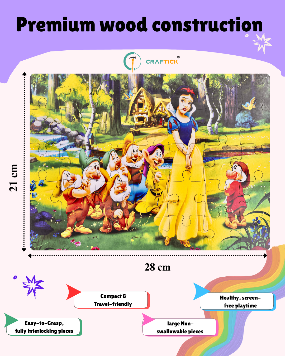 Wooden Princess Fairy Tale Jigsaw Puzzle for Kids | Educational Learning Toy