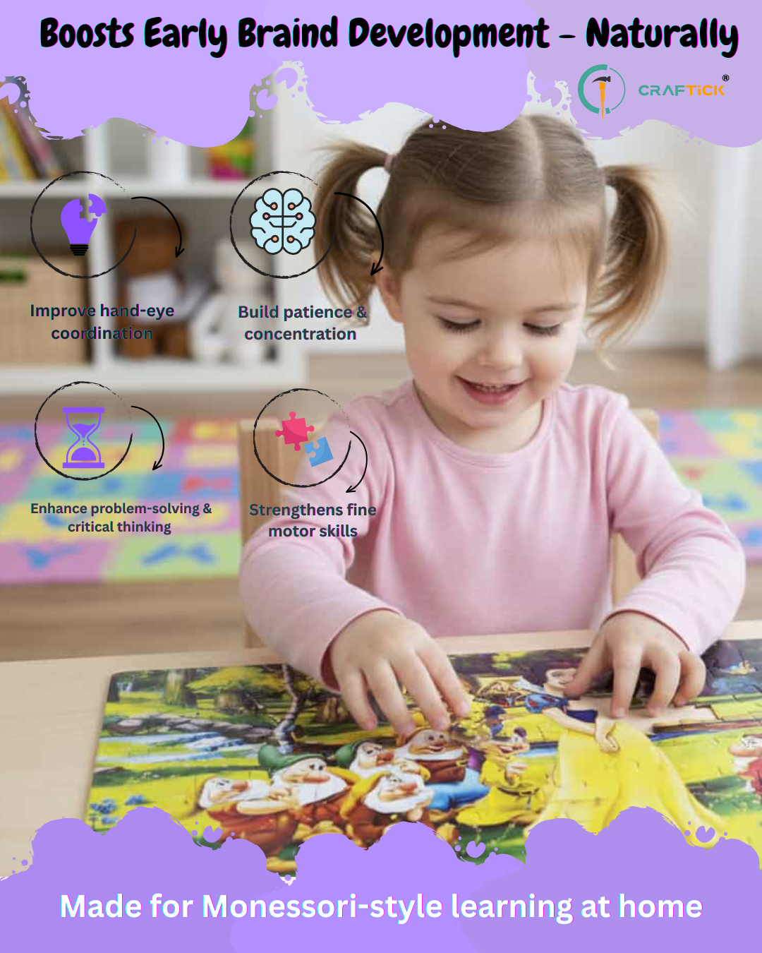 Wooden Princess Fairy Tale Jigsaw Puzzle for Kids | Educational Learning Toy