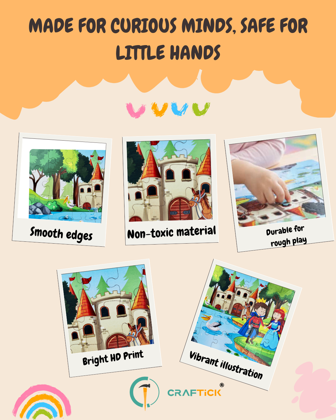 Wooden King and Queen Jigsaw Puzzle Set for Kids | Educational Learning Toy