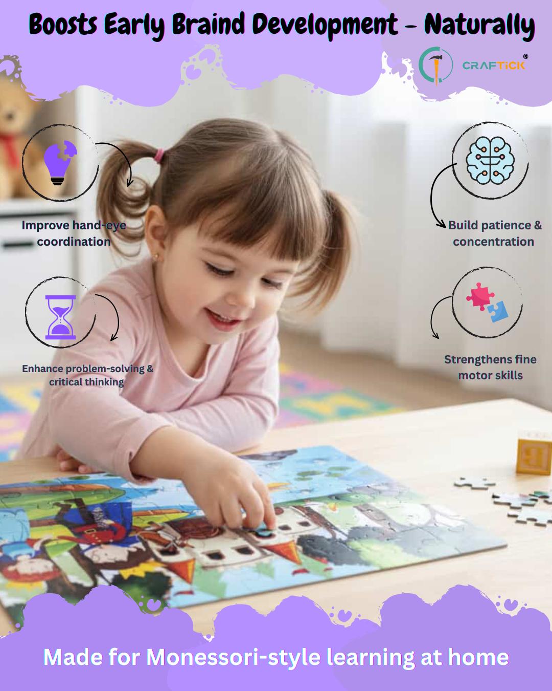 Wooden King and Queen Jigsaw Puzzle Set for Kids | Educational Learning Toy