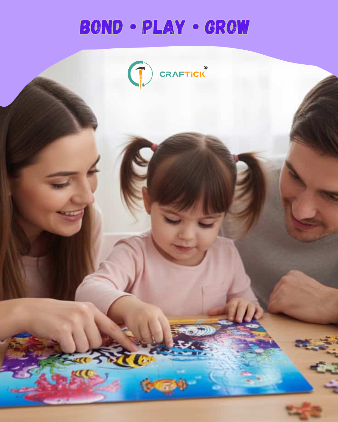 Wooden Aquatic Animals Jigsaw Puzzle for Kids | Educational Learning Toy