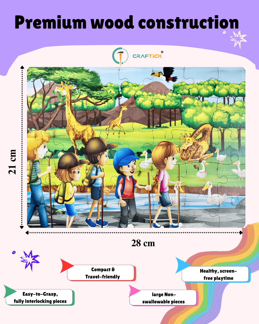 Wooden Children’s Park Jigsaw Puzzle for Kids | Educational Learning Toy