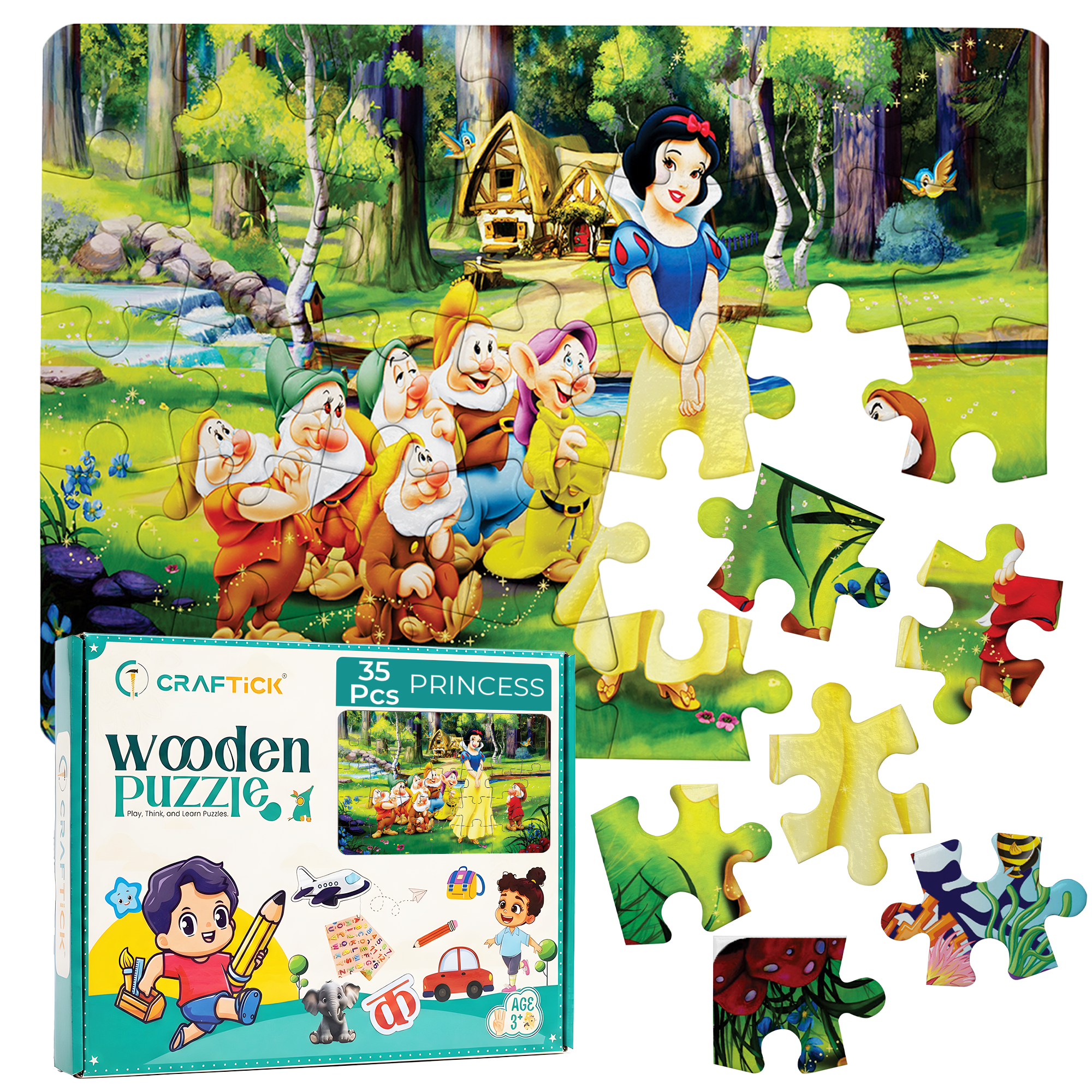 Wooden Princess Fairy Tale Jigsaw Puzzle for Kids | Educational Learning Toy