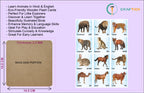 Wooden Animals Flash Cards for Kids | Animal Learning Picture Cards