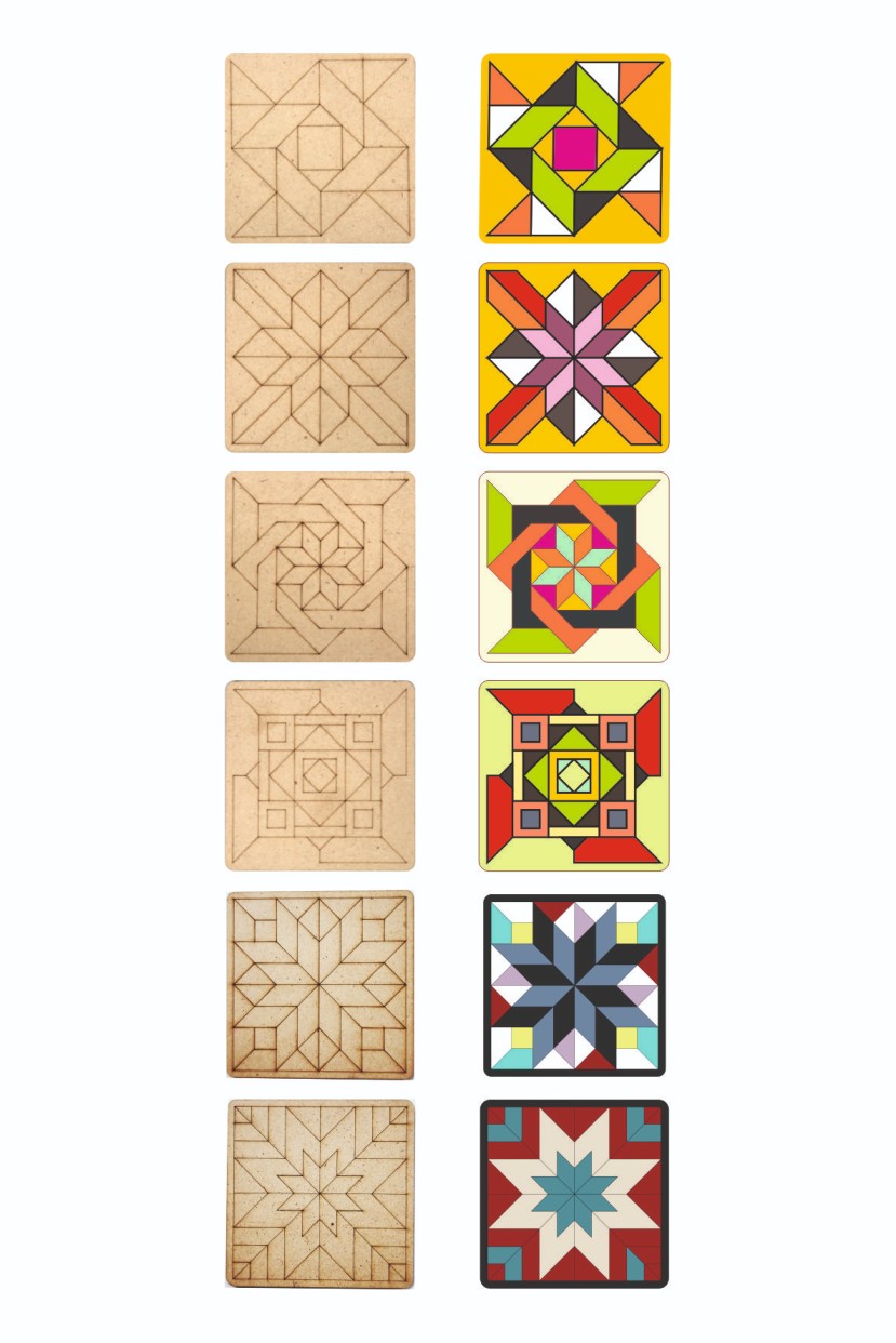 Wooden Square Tea Coaster DIY Painting Kit | Creative Craft for Kids & Adults