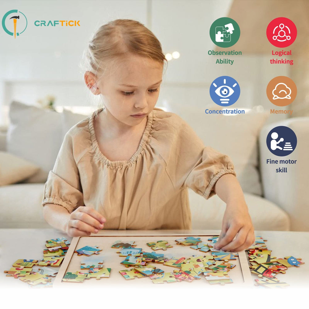 Wooden Aquatic Animals Jigsaw Puzzle for Kids | Educational Learning Toy