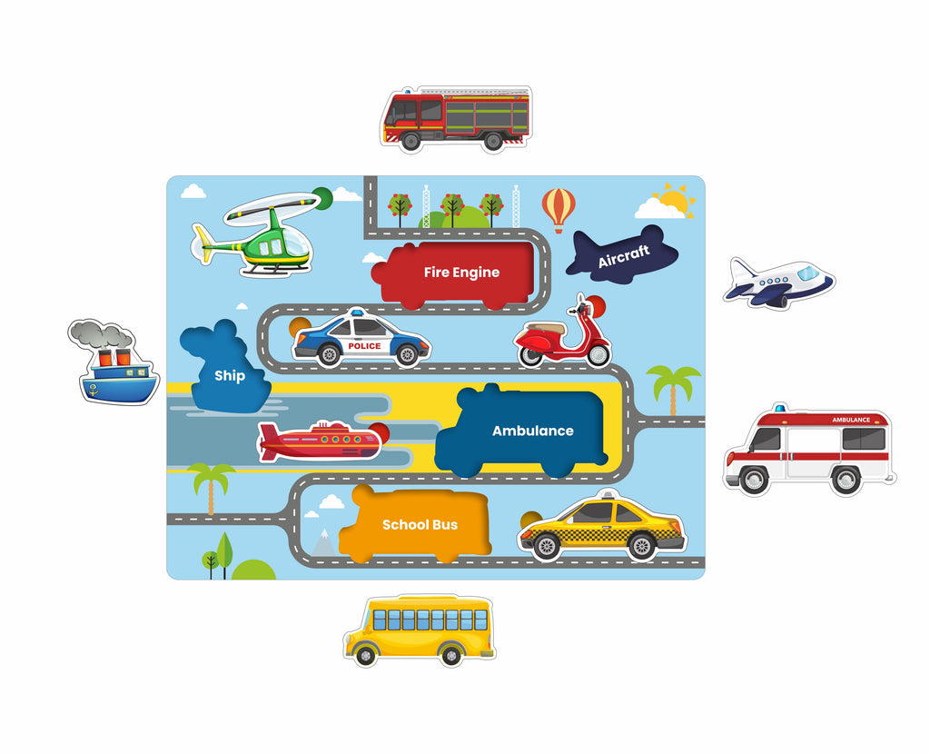 Wooden Vehicle Puzzle for Kids | Transport Learning Educational Toy