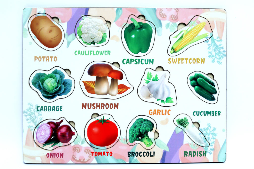 Wooden Vegetables Puzzle for Kids | Vegetable Recognition Educational Toy