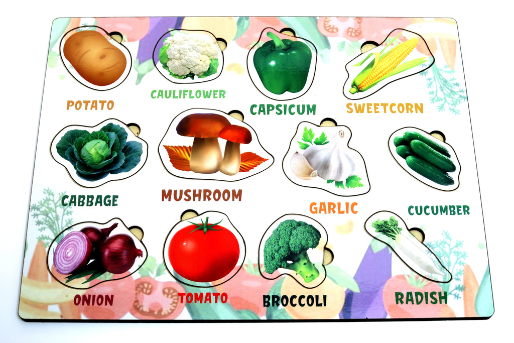 Wooden Vegetables Puzzle for Kids | Vegetable Recognition Educational Toy