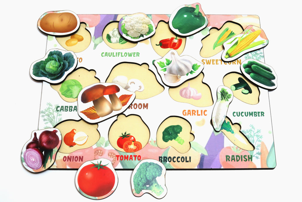 Wooden Vegetables Puzzle for Kids | Vegetable Recognition Educational Toy