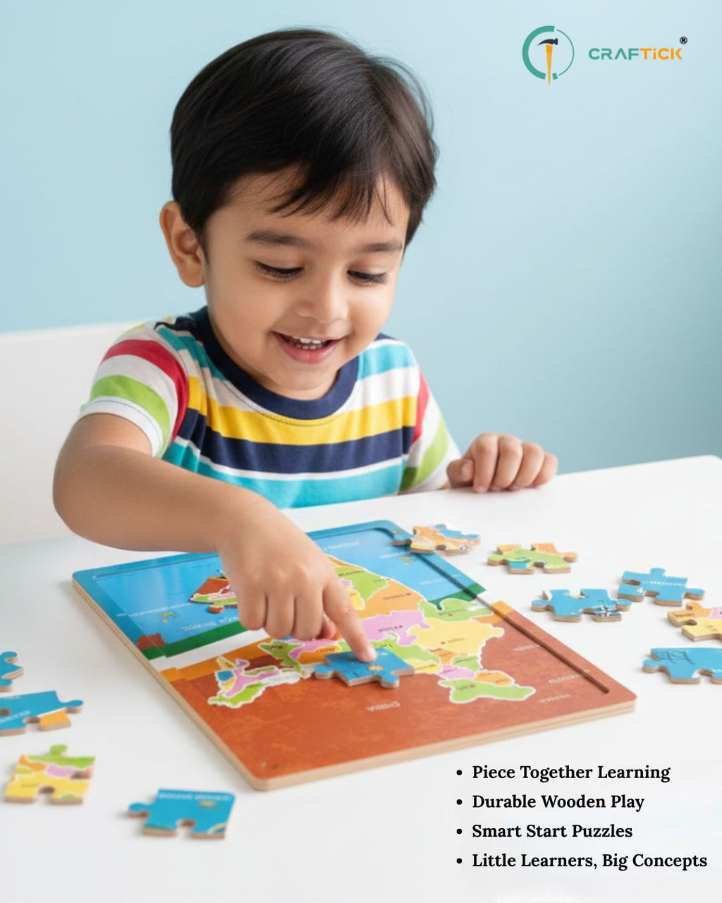 Wooden India Map Puzzle for Kids | Geography Learning Educational Toy