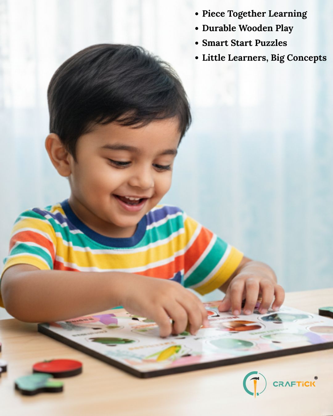 Wooden Vegetables Puzzle for Kids | Vegetable Recognition Educational Toy