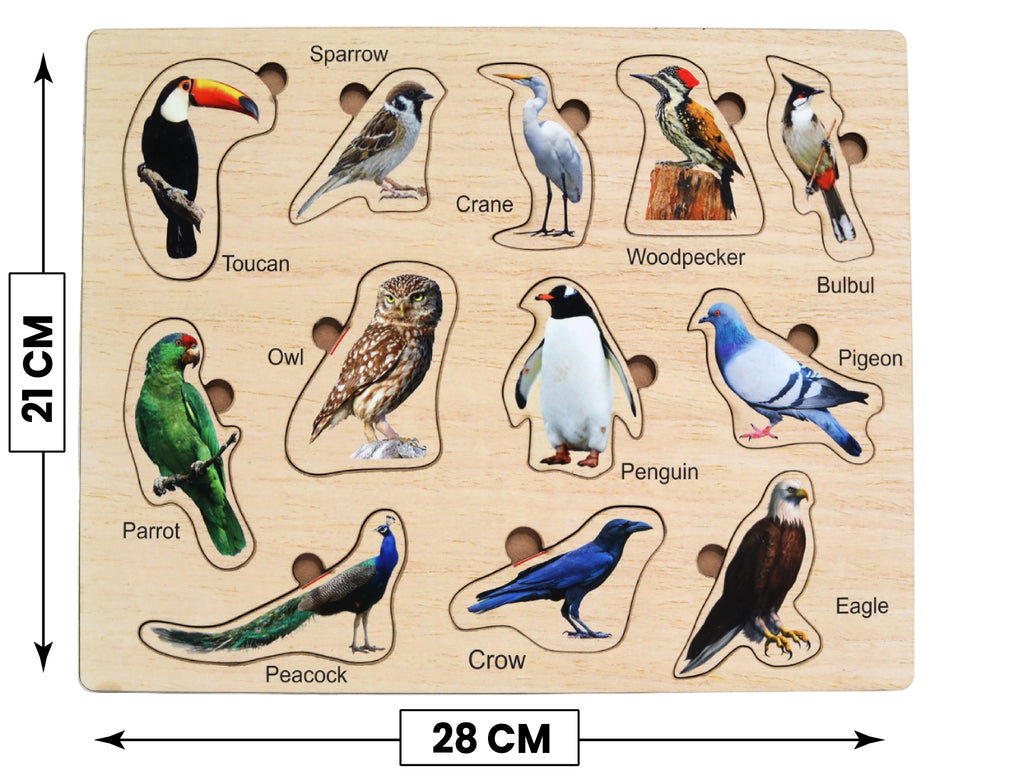 Wooden Toy Birds Shape Matching Puzzle Games with Board Games