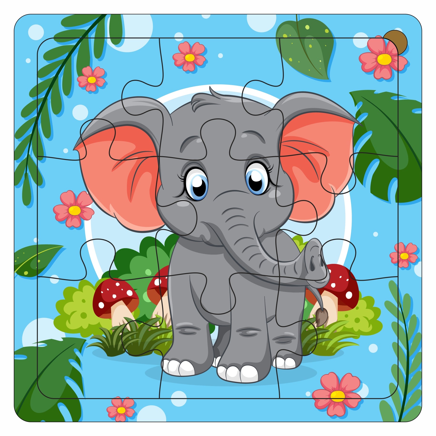 Wooden 6 Pieces Animals Puzzle Set for Kids | Educational Learning Toy