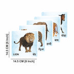 Wooden Animals Flash Cards for Kids | Animal Learning Picture Cards