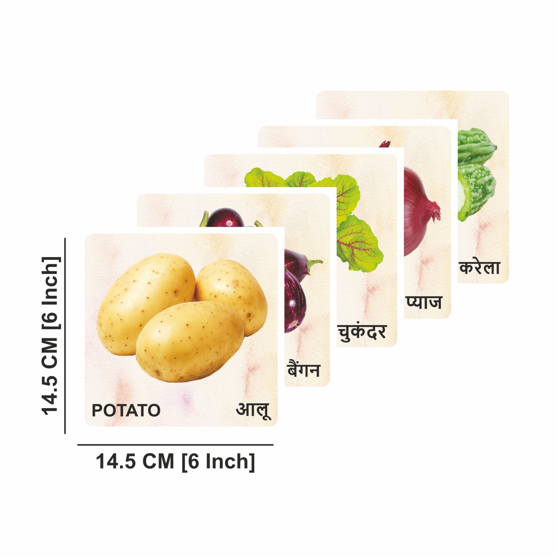 Wooden Vegetables Flash Cards for Kids | Vegetable Learning Educational Toy